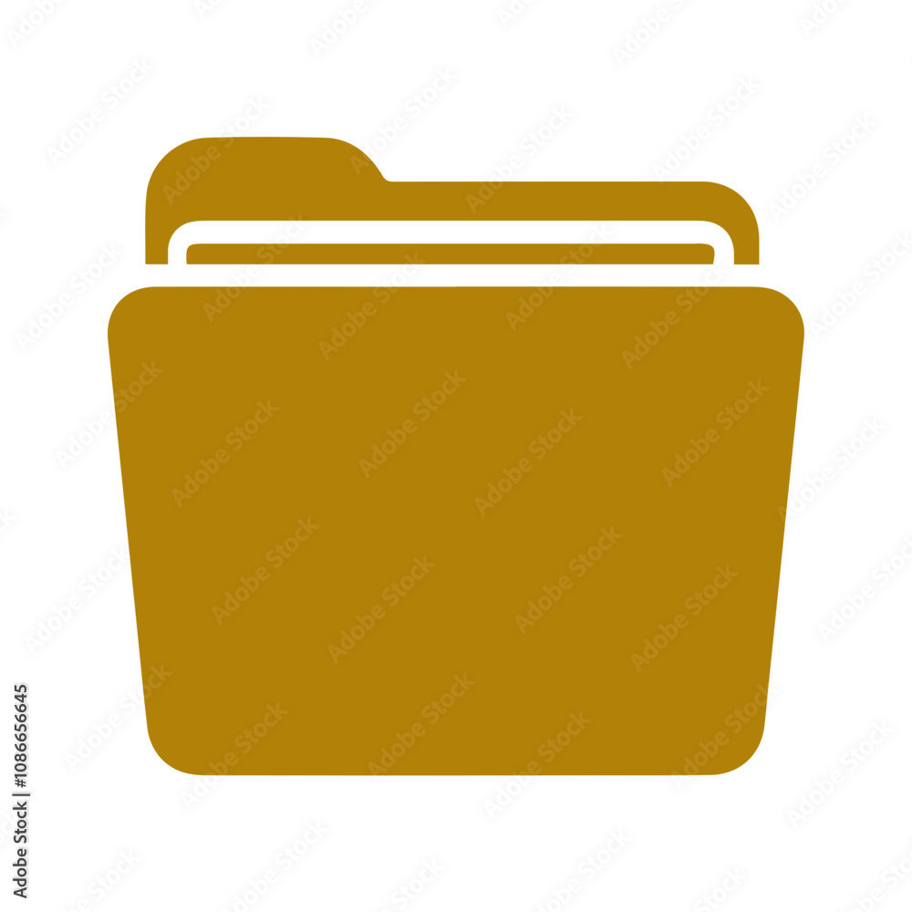 Flat open folder icon set for paper design. Document icon vector.