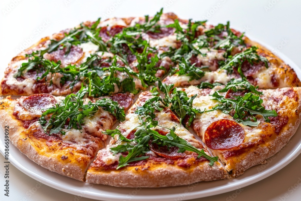 Delicious Pizza on Table Close Up Delicious Pizza on Table Close Up