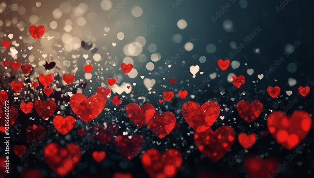 Abstract red and black illustration of hearts romantic background wallpaper Abstract red and black illustration of hearts romantic background wallpaper