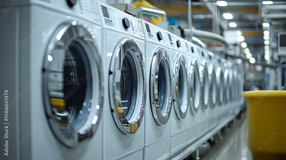 Production of washing machines at the factory Production of washing machines at the factory