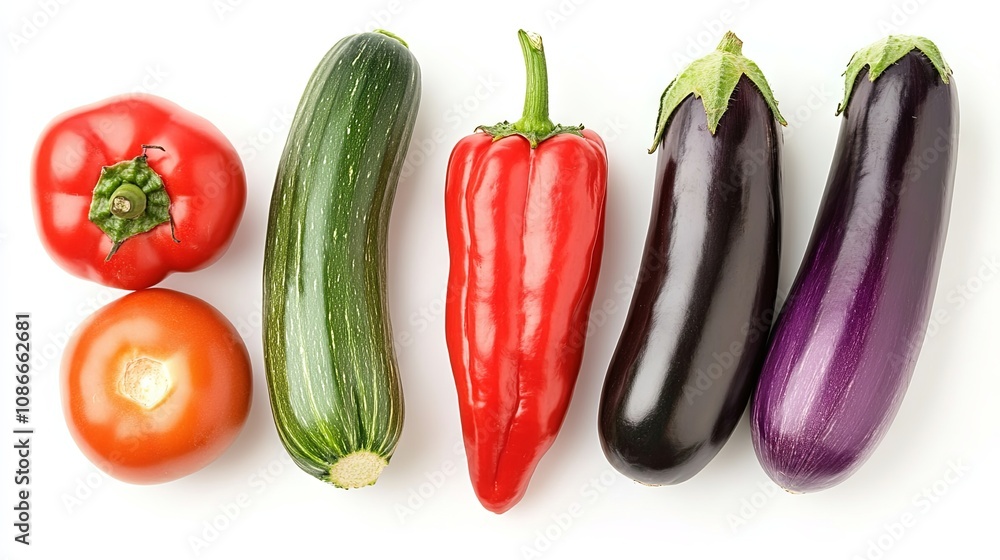 Vegetables on isolated background, top view Vegetables on isolated background, top view