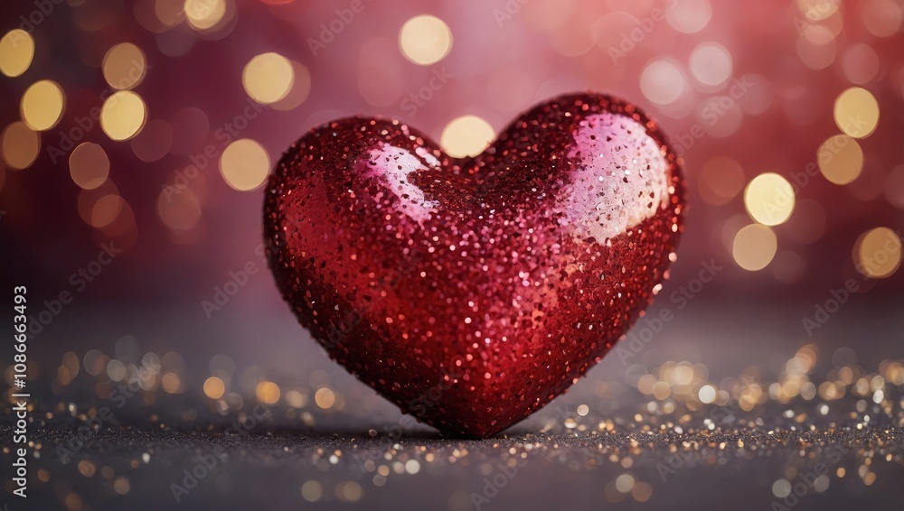 Beautiful lovely valentine background with heart and glitter backdrop Beautiful lovely valentine background with heart and glitter backdrop