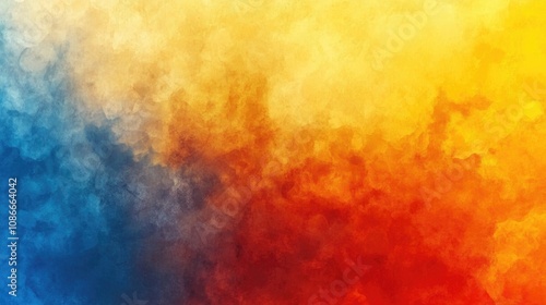 Vibrant Abstract Gradient Background Featuring Merging Shades of Blue, Yellow, Orange, and Red for a Dynamic Colorful Effect