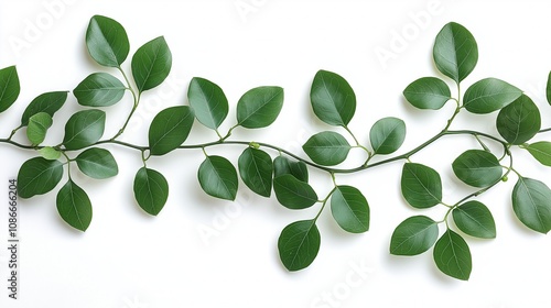 Set of tropical leaves isolated on white background. Tropical leaves exotic foliage.