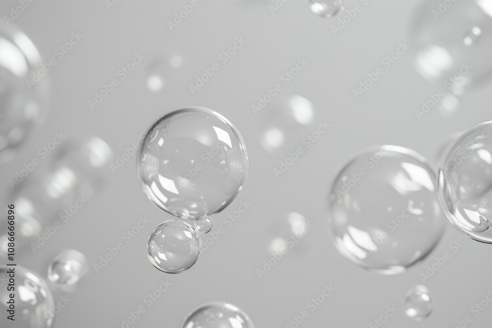 custom made wallpaper toronto digitalLight gray bubbles flows over a gradient background.