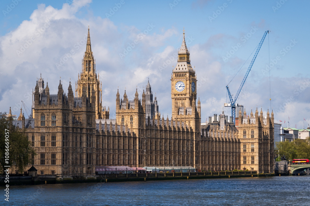 Obraz premium The Great Clock, or Big Ben, Great Bell of the Great Clock of Westminster, London