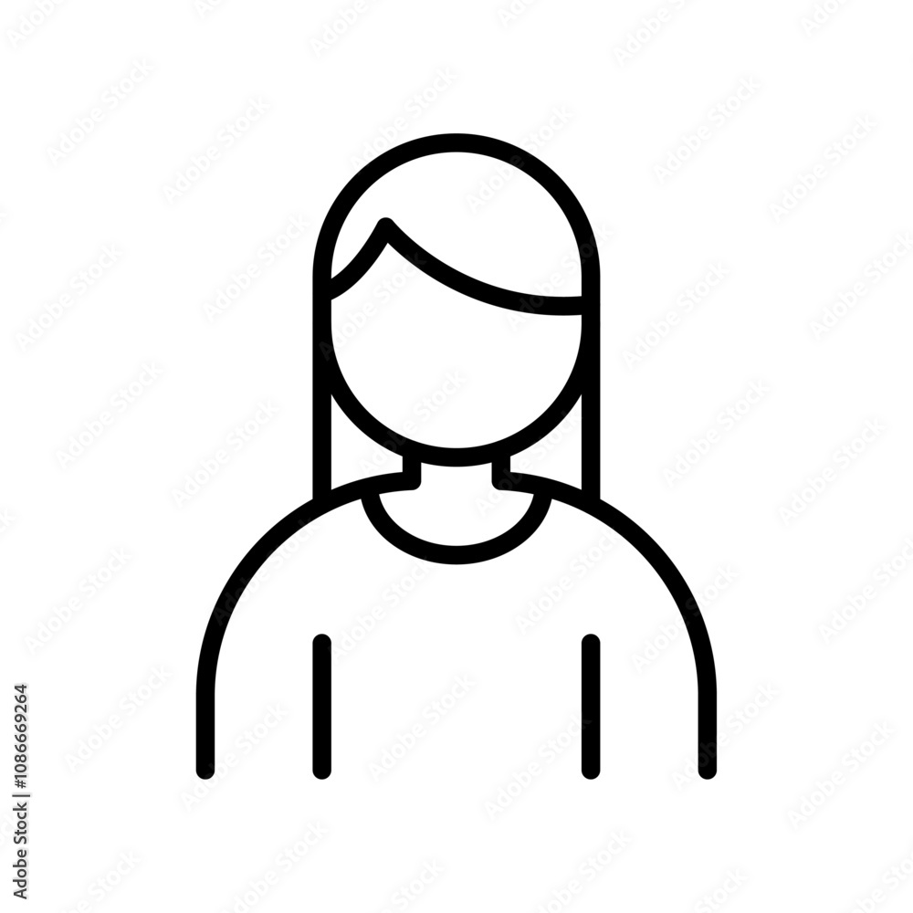 Woman icon linear logo isolated Woman icon linear logo isolated