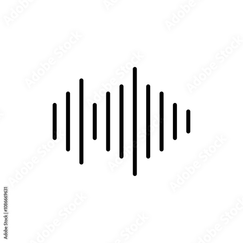 Audio icon linear logo isolated