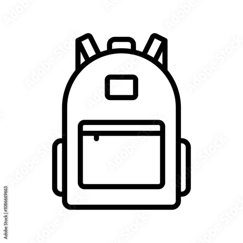 Backpack icon linear logo isolated