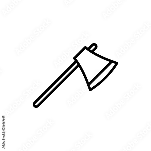 Axe icon linear logo isolated