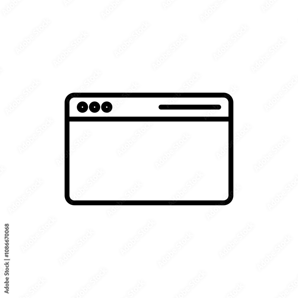 Browser window icon linear logo isolated Browser window icon linear logo isolated