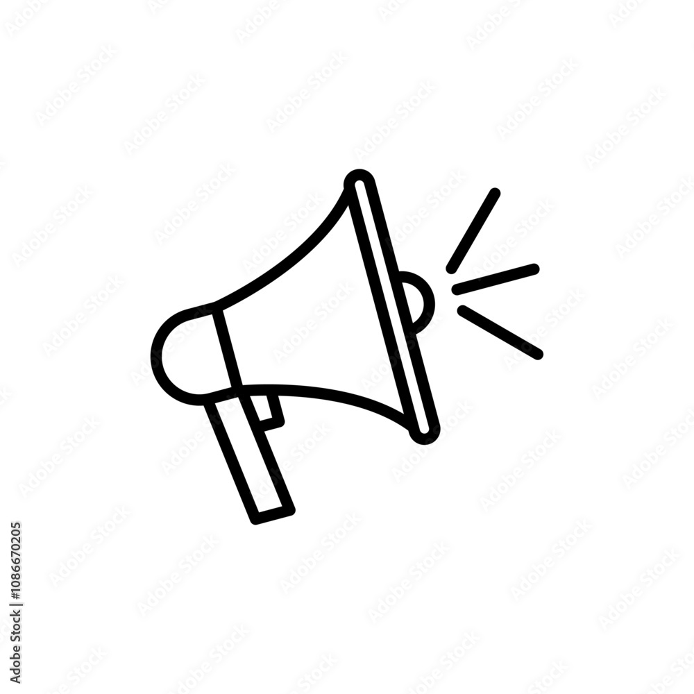 Bullhorn icon linear logo isolated Bullhorn icon linear logo isolated