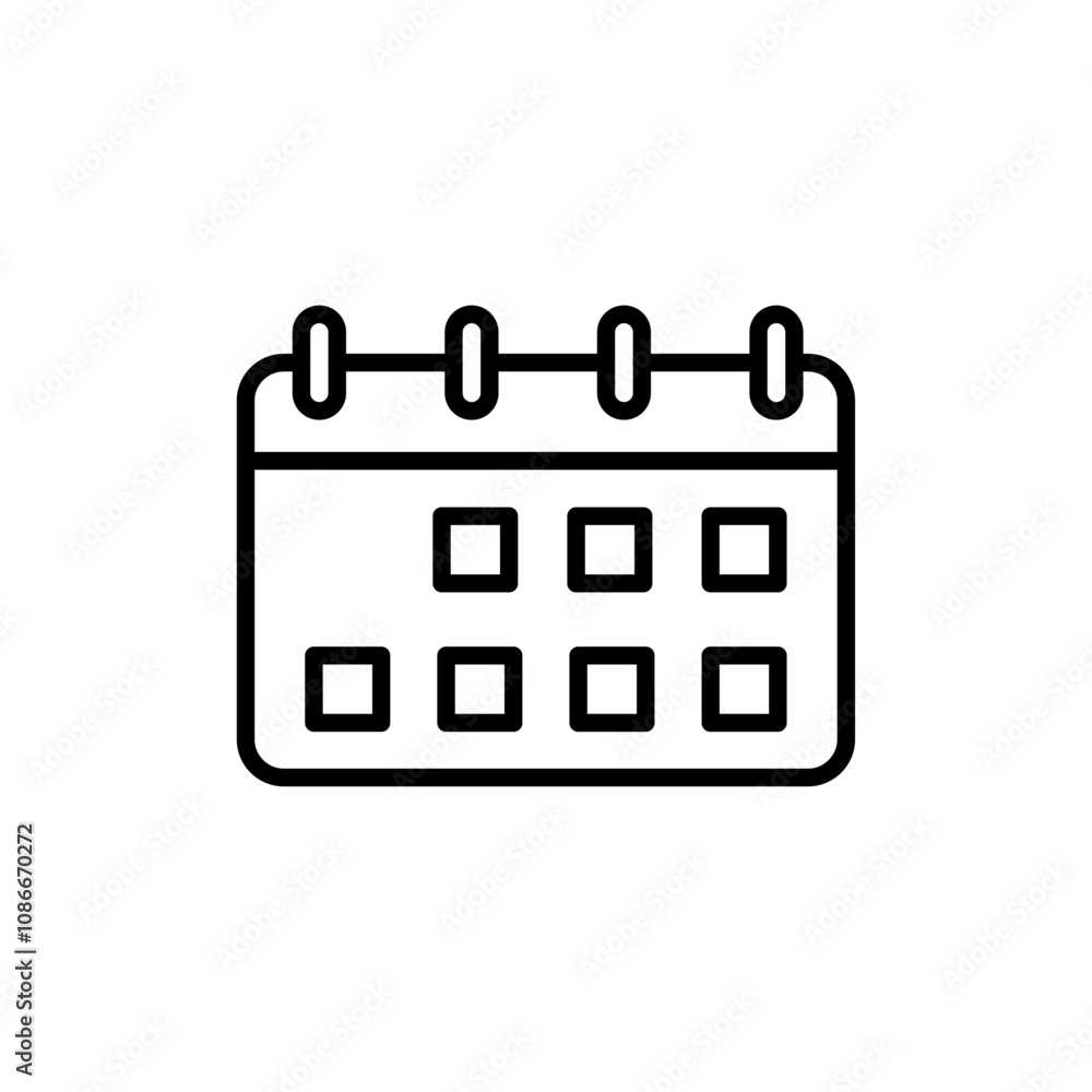 Calendar icon linear logo isolated Calendar icon linear logo isolated