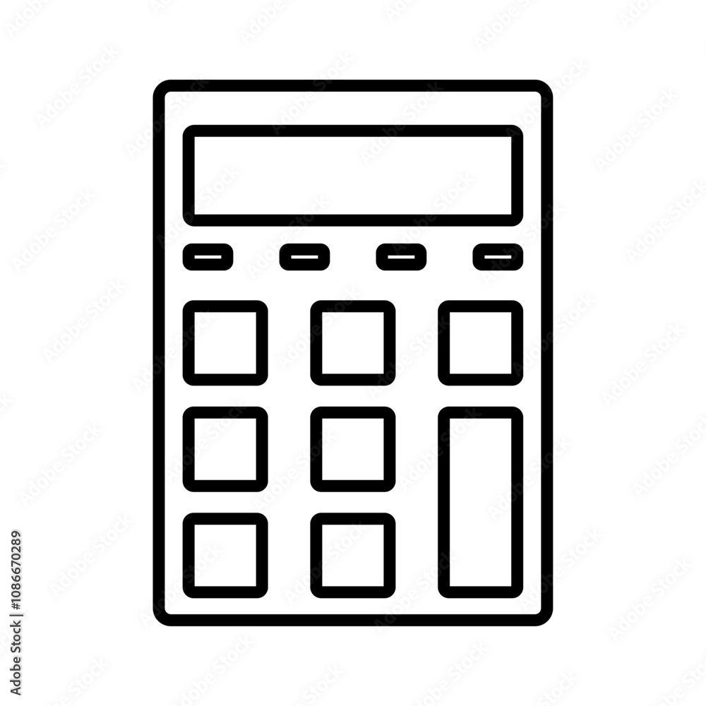 Calculator icon linear logo isolated Calculator icon linear logo isolated