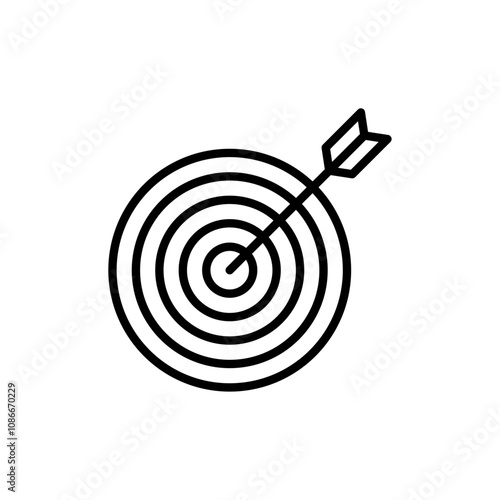 Bulls eye icon linear logo isolated