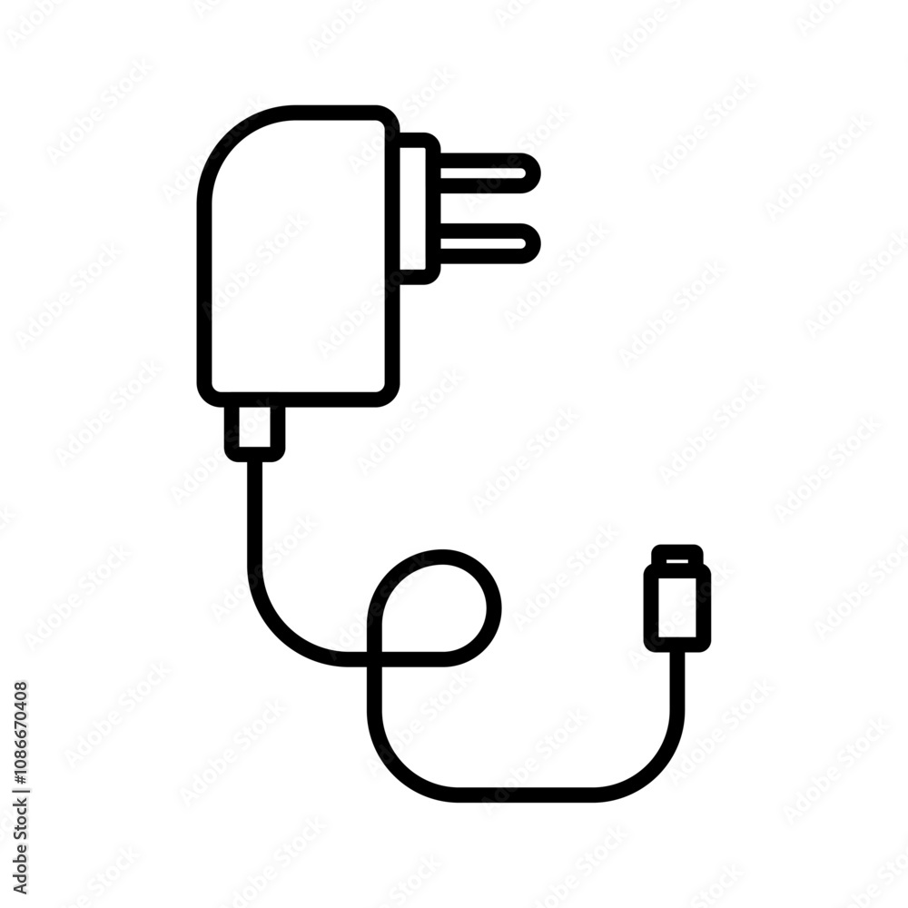 Charger icon linear logo isolated Charger icon linear logo isolated