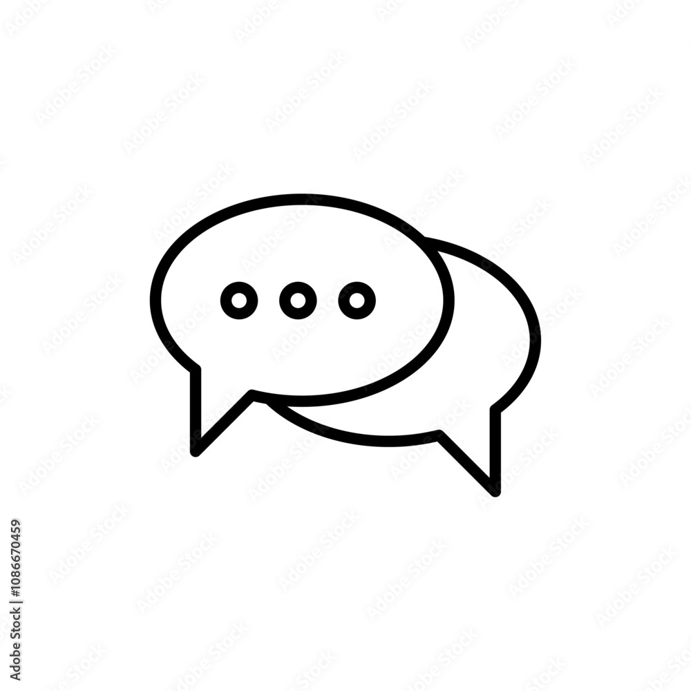Chat icon linear logo isolated Chat icon linear logo isolated