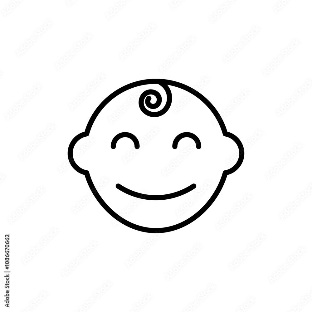 Child face icon linear logo isolated Child face icon linear logo isolated