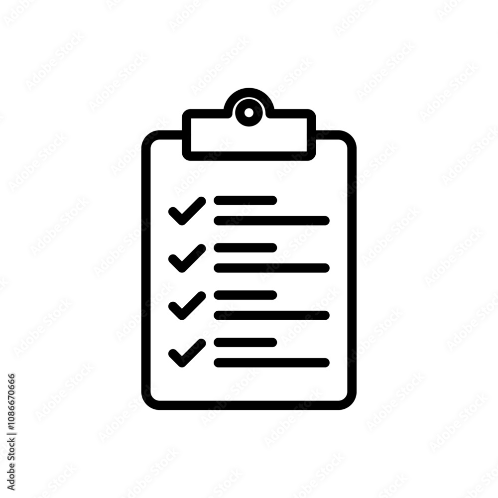 Clipboard icon linear logo isolated Clipboard icon linear logo isolated