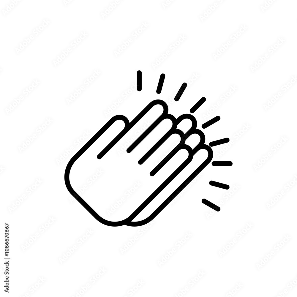 Clap icon linear logo isolated Clap icon linear logo isolated