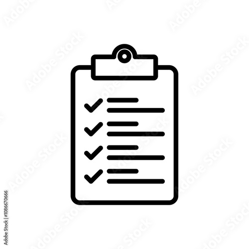 Clipboard icon linear logo isolated