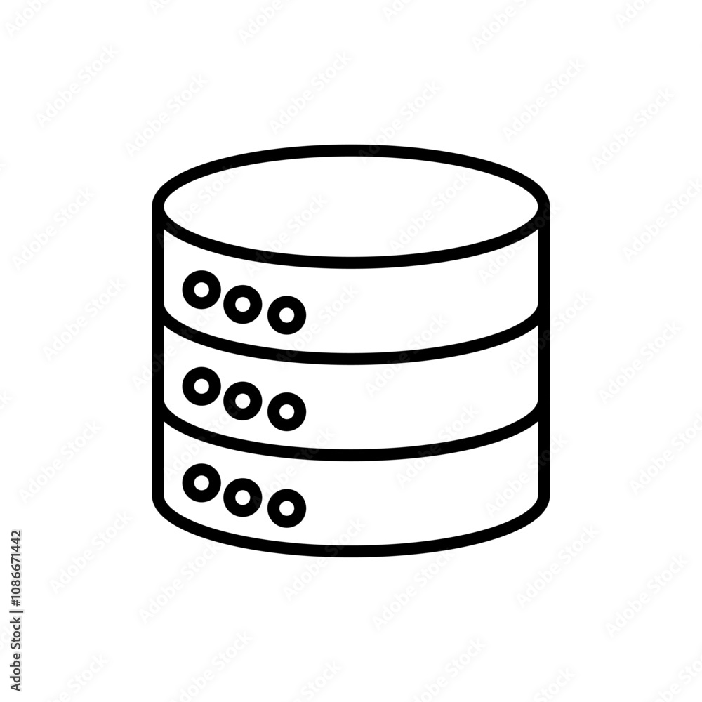 Database icon linear logo isolated Database icon linear logo isolated