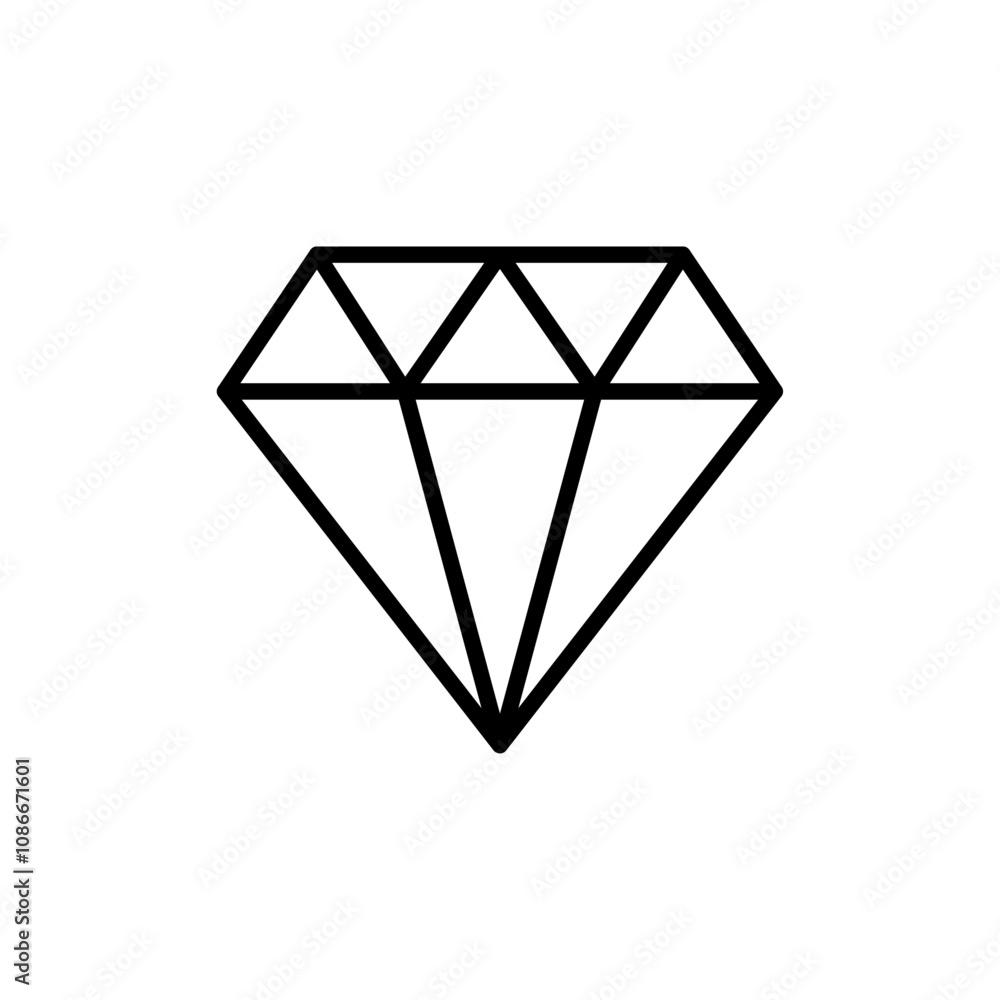 Diamond icon linear logo isolated Diamond icon linear logo isolated