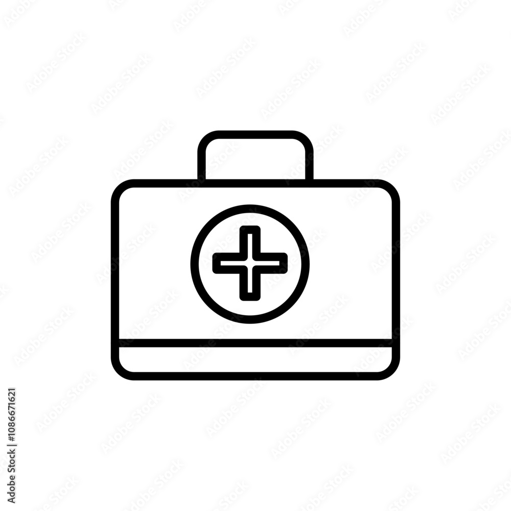 Doctor bag icon linear logo isolated Doctor bag icon linear logo isolated