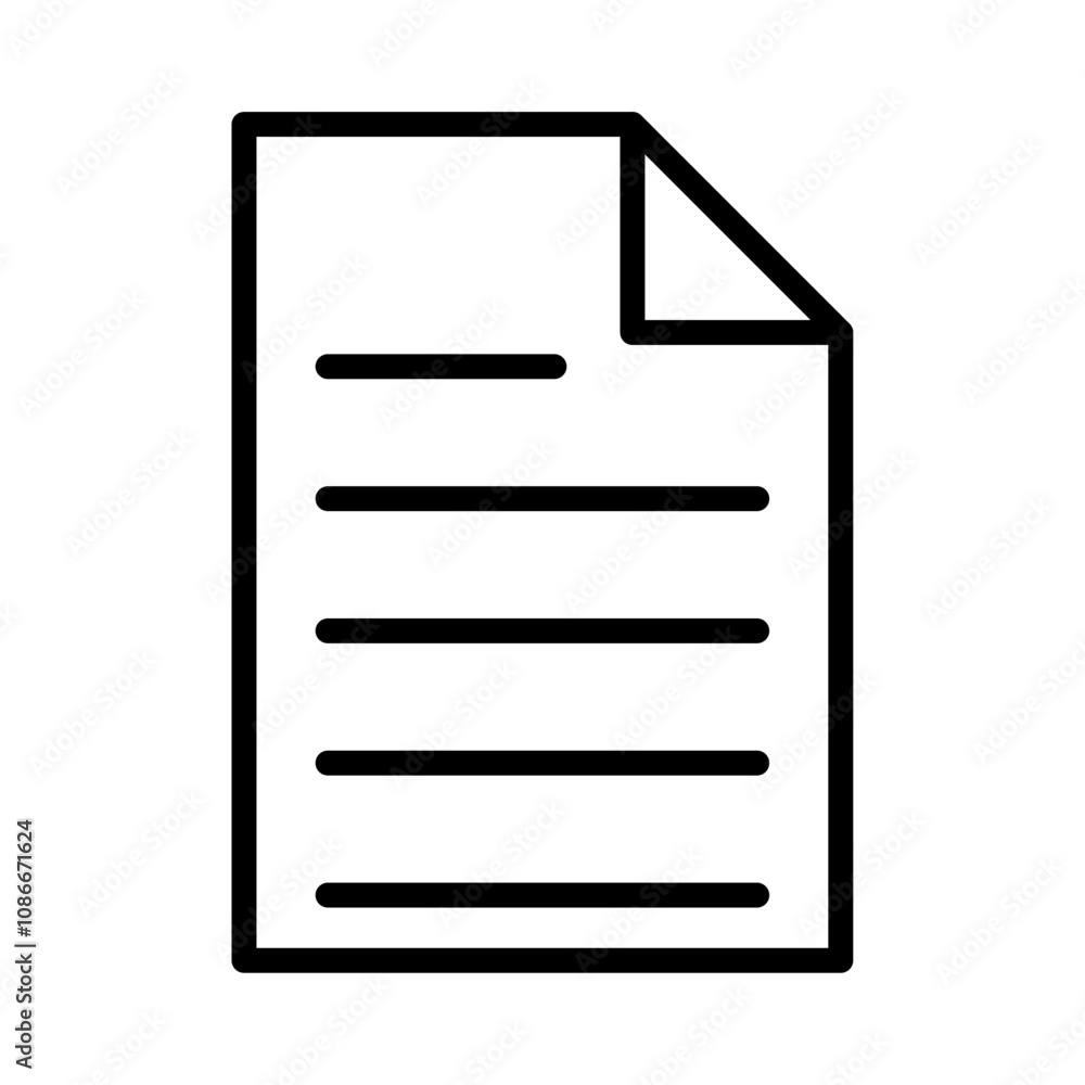 Document icon linear logo isolated Document icon linear logo isolated