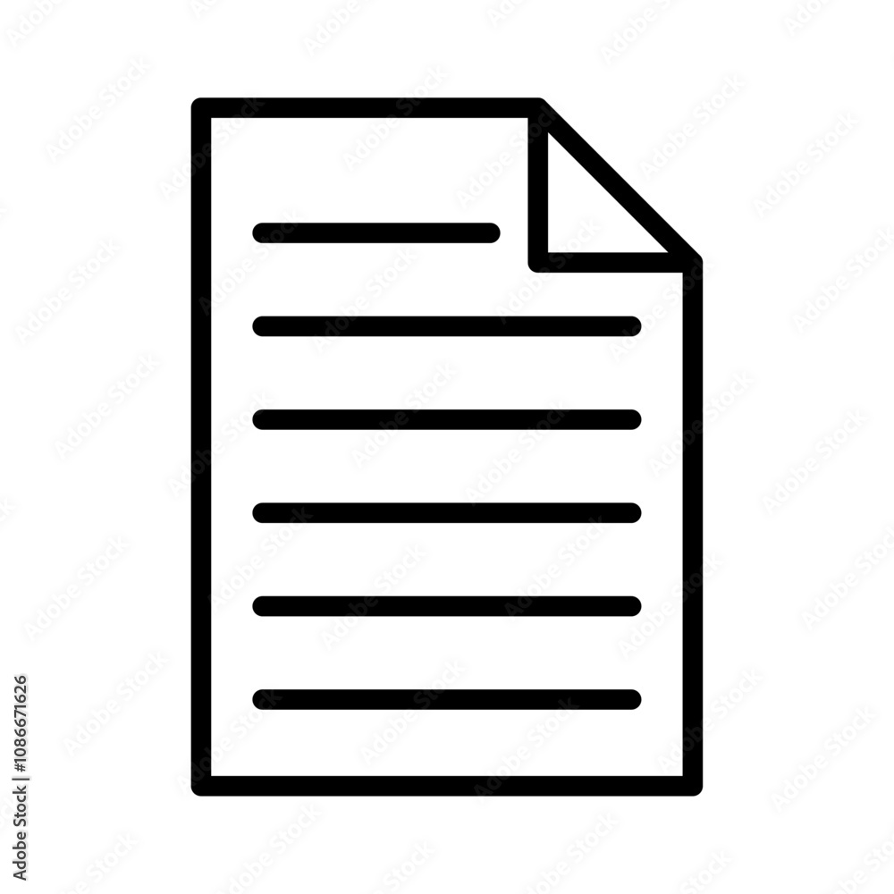 Document icon linear logo isolated Document icon linear logo isolated