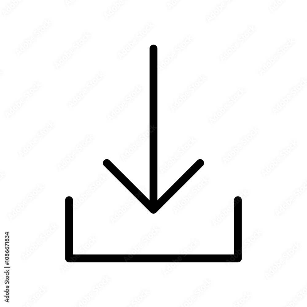 Download button icon linear logo isolated Download button icon linear logo isolated