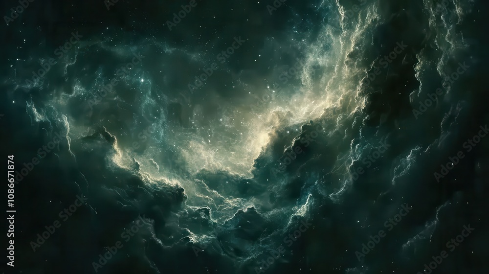 A mesmerizing cosmic scene depicting swirling clouds of gas and light in deep space, evoking a sense of mystery and wonder. A mesmerizing cosmic scene depicting swirling clouds of gas and light in deep space, evoking a sense of mystery and wonder.