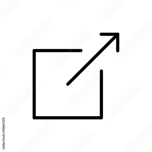 External link icon linear logo isolated
