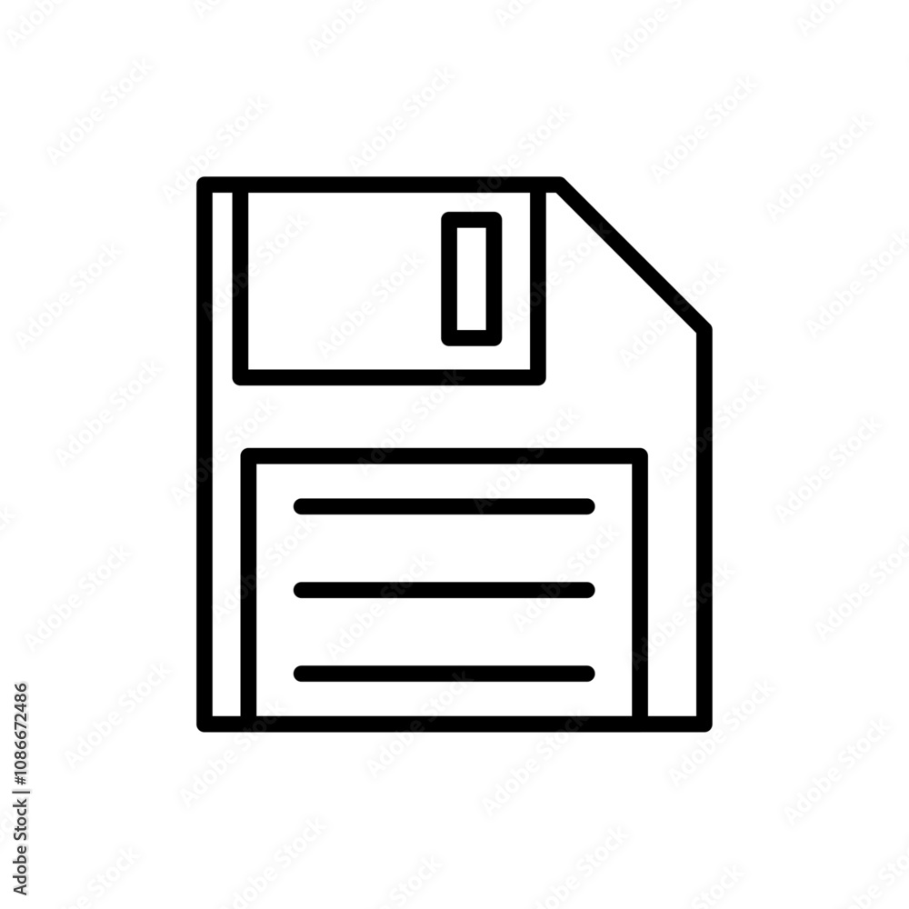 Floppy disk icon linear logo isolated Floppy disk icon linear logo isolated