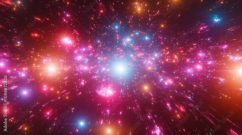 A vibrant cosmic scene featuring colorful stars and nebulae, capturing the beauty and vastness of the universe. A vibrant cosmic scene featuring colorful stars and nebulae, capturing the beauty and vastness of the universe.