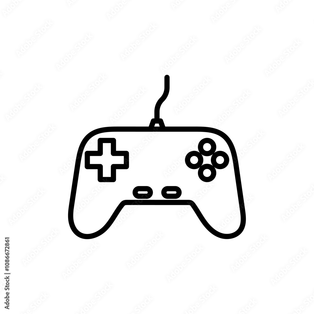 Gamepad icon linear logo isolated Gamepad icon linear logo isolated