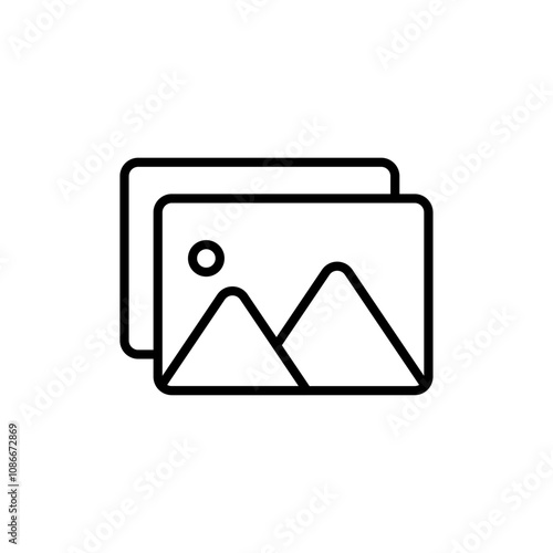 Gallery icon linear logo isolated