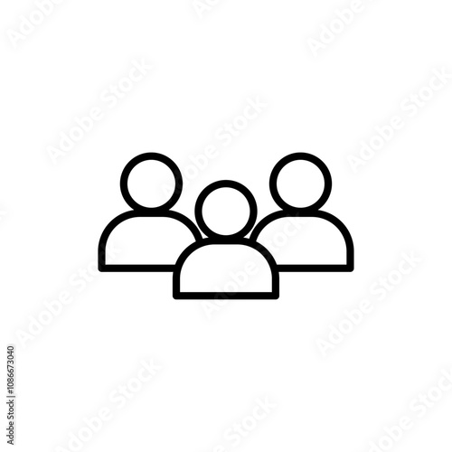 Group icon linear logo isolated