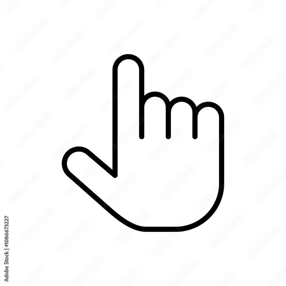 Hand pointer icon linear logo isolated Hand pointer icon linear logo isolated