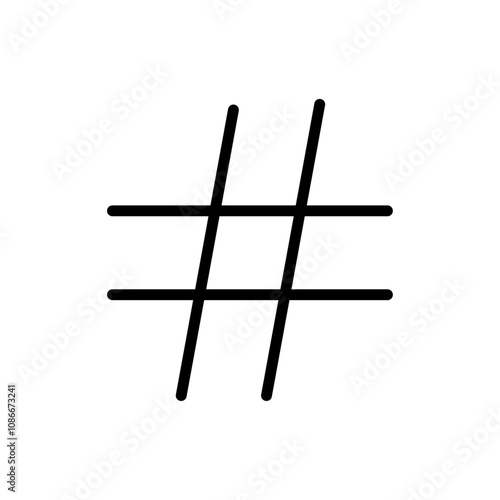 Hashtag icon linear logo isolated