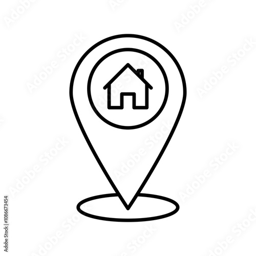Home location icon linear logo isolated