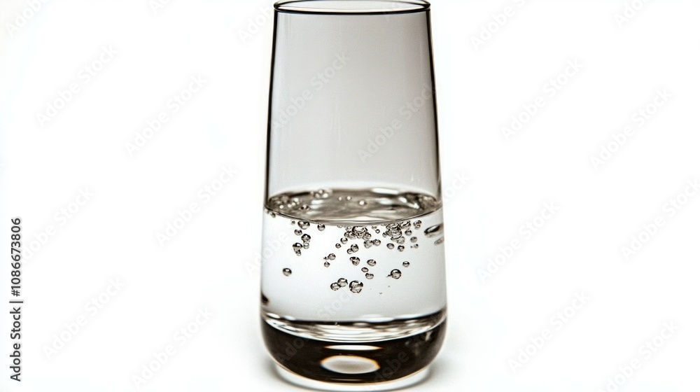 Mineral water in glass isolated on white background Mineral water in glass isolated on white background