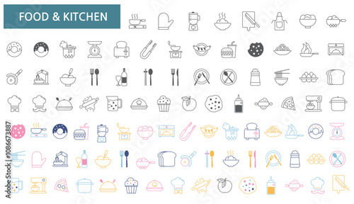 일러스트 부엌Food and kitchen high capacity illustration icon collection