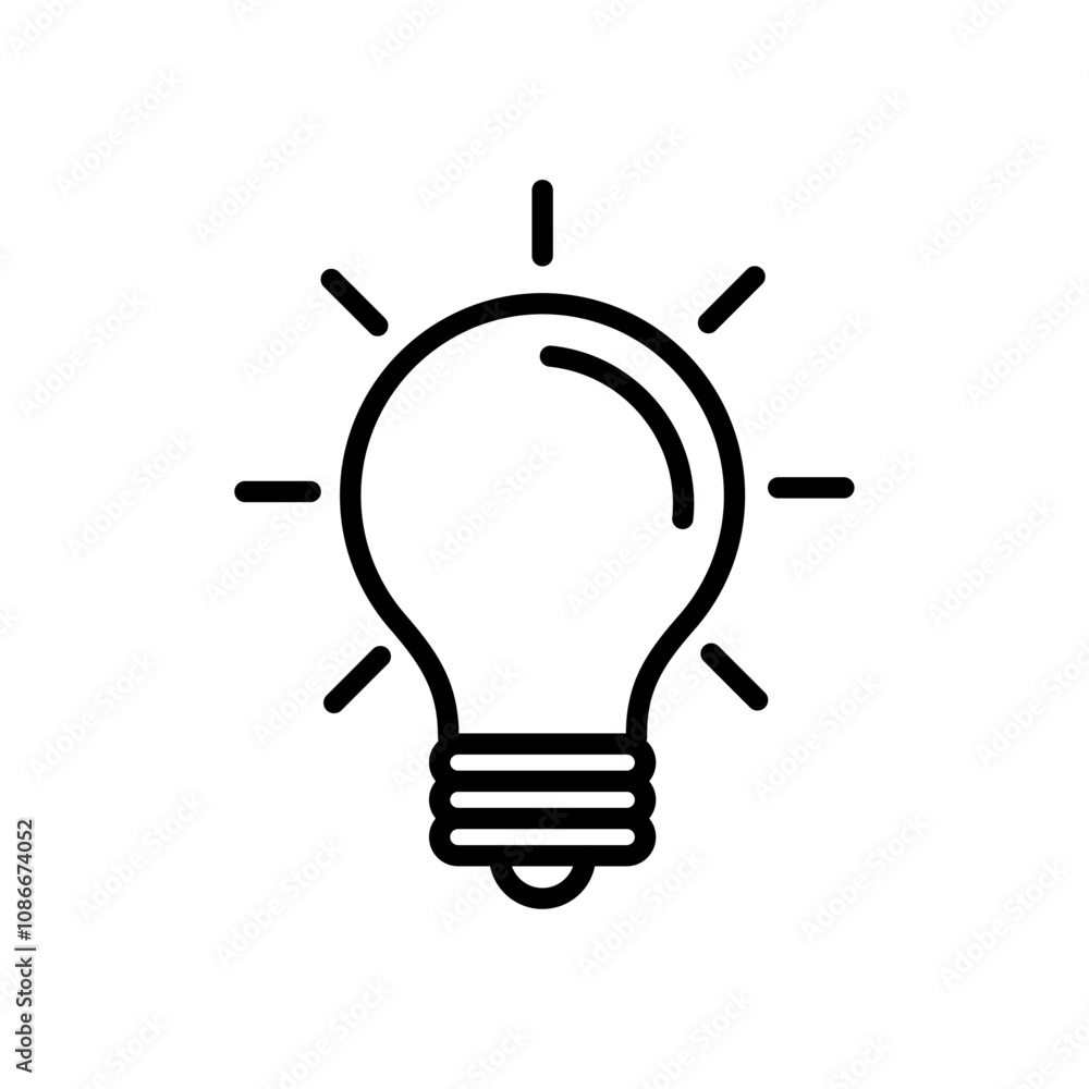 Lightbulb icon linear logo isolated Lightbulb icon linear logo isolated