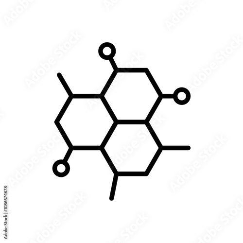 Molecule icon linear logo isolated