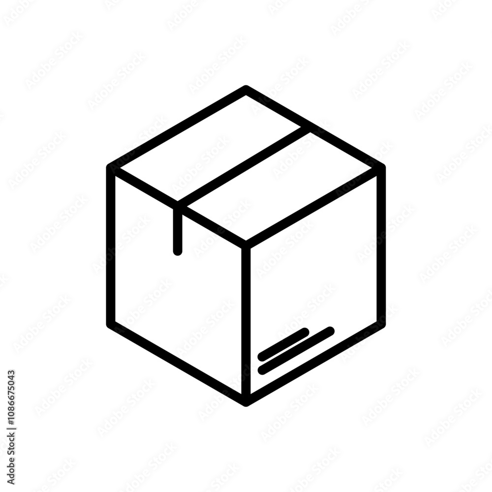 Package icon linear logo isolated Package icon linear logo isolated