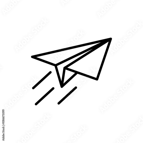 Paper plane icon linear logo isolated