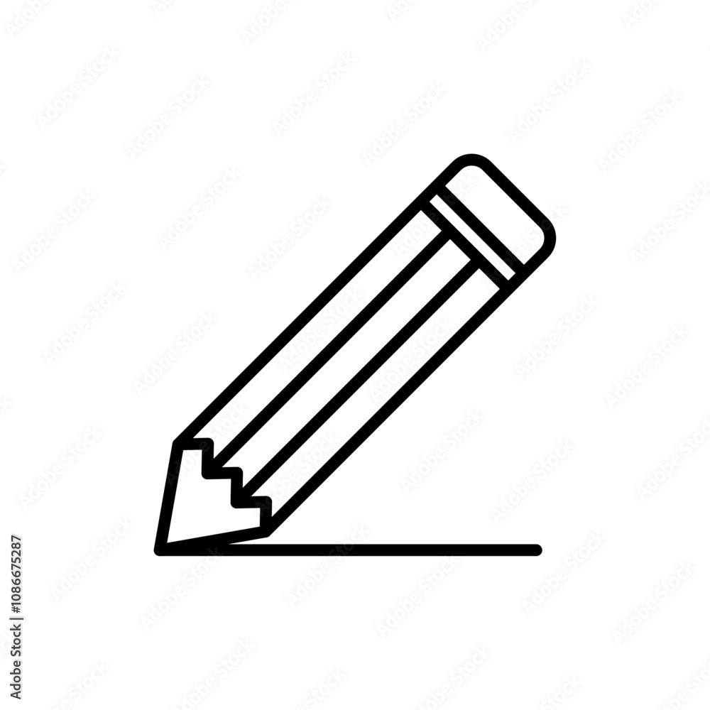 Pencil icon linear logo isolated Pencil icon linear logo isolated