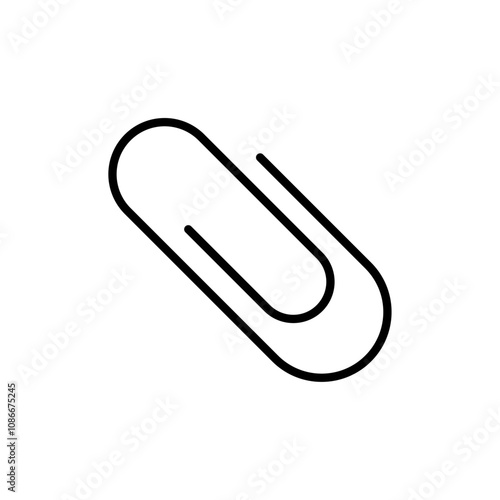 Paperclip linear logo isolated
