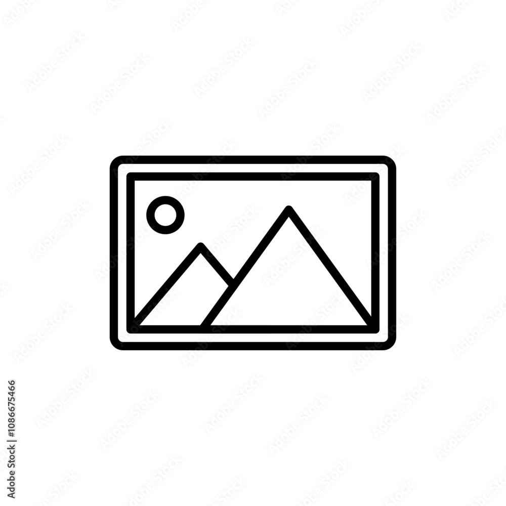 Picture icon linear logo isolated Picture icon linear logo isolated